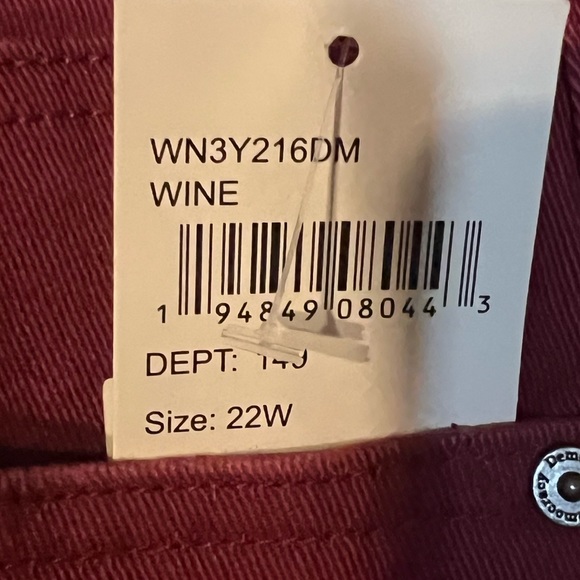 Democracy Wine High Rise Vintage Skinny Pant  Ab Solutions pant - Picture 4 of 5